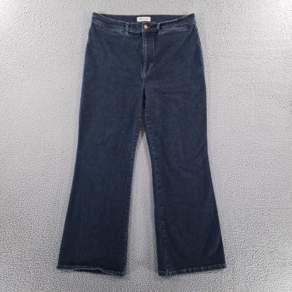 Madewell Flare Jeans 33x30 Women 32 Dark Vintage Style Welt Pockets 11 High Rise